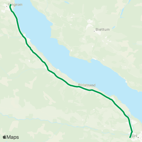 Innlandstrafikk Vingrom - Biri map