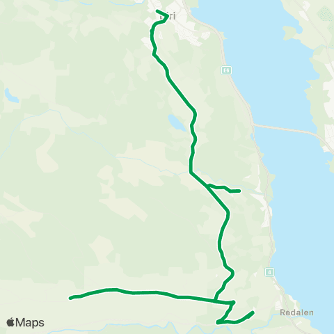Innlandstrafikk Redalen-Biri map