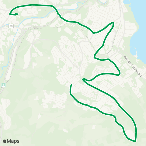 Innlandstrafikk Gjøvik-Sørbyen-Nordbyen map