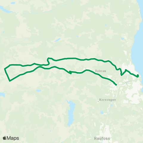 Innlandstrafikk Gjøvik-Grande skole-Vardal usk map