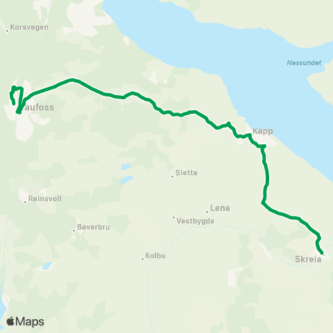 Innlandstrafikk Skreia-Kapp-Raufoss map