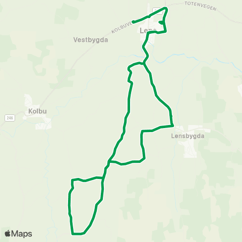 Innlandstrafikk Eina-Kolbu-Lindholm-Lena map