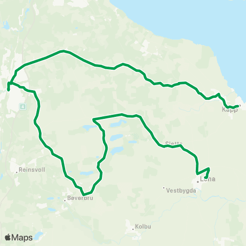 Innlandstrafikk Kapp-Landh.-Rauf.-Eriksr.-Lena map