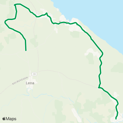 Innlandstrafikk Skreia-Kapp-Lena map
