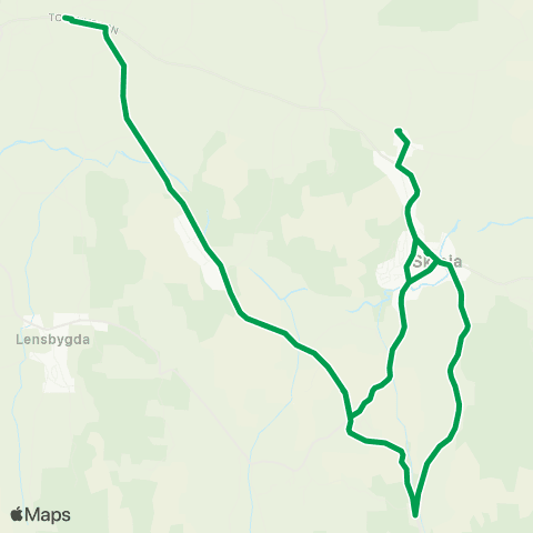 Innlandstrafikk Lena-Kjølsethsvea-Skreia usk map