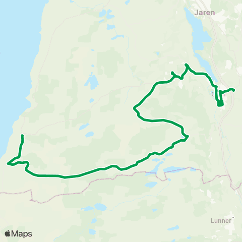 Innlandstrafikk Gran-Grymyr map