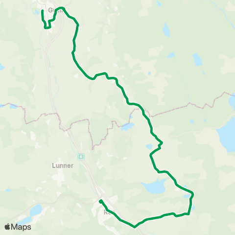 Innlandstrafikk Lunner b.sk.-Roa-Oppdalen-Gran map
