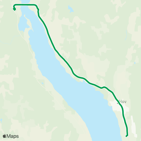 Innlandstrafikk Hov-Fluberg bru map