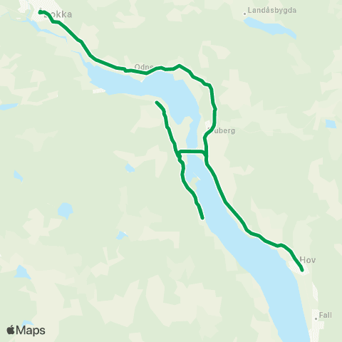 Innlandstrafikk Fall-Hov-Vestsida-Odnes-Dokka map