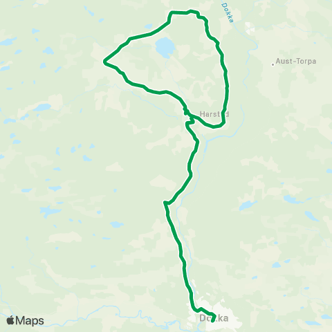Innlandstrafikk Dokka-Vest Torpa-Torpa skole map