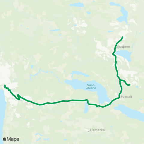 Innlandstrafikk Lillehammer - Sjusjøen map