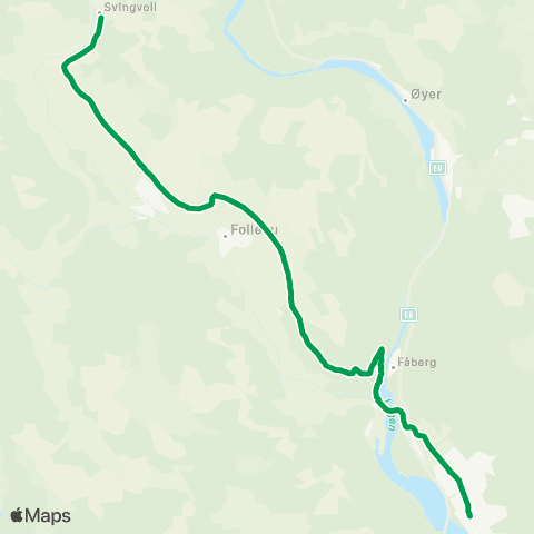 Innlandstrafikk Lhmr-Øverbygda-Svingvoll map