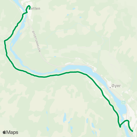 Innlandstrafikk Øyer - Vestsida - Tretten map