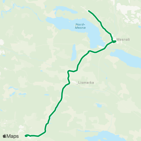 Innlandstrafikk Mesnali - Brøttum map