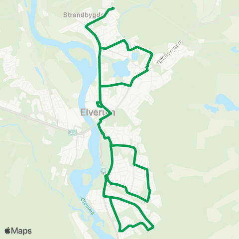 Innlandstrafikk Søbakken - Hanstad - Mastmo map