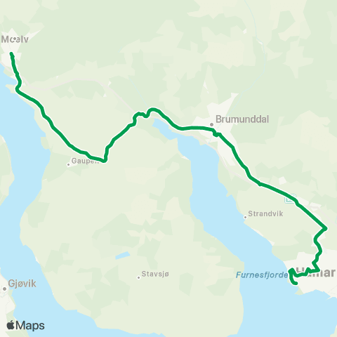 Innlandstrafikk Moelv - Hersoug - Brumunddal map