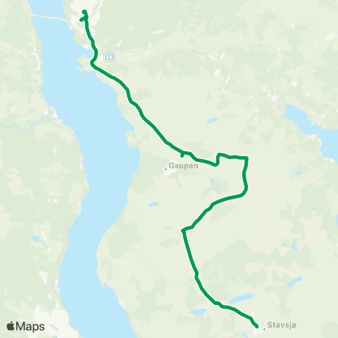Innlandstrafikk Moelv-Gaupen-Stavsjø-Tingnes map