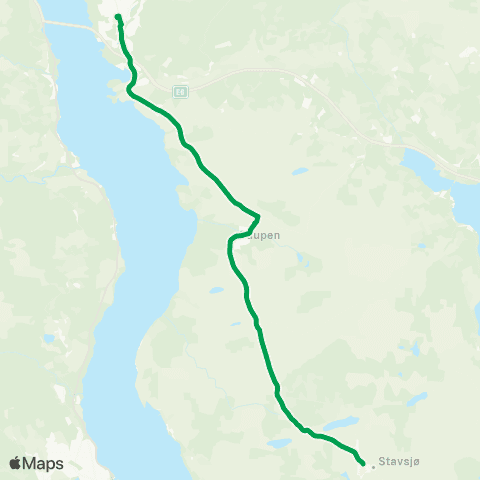 Innlandstrafikk Tangnesvegen - Gaupen skole map