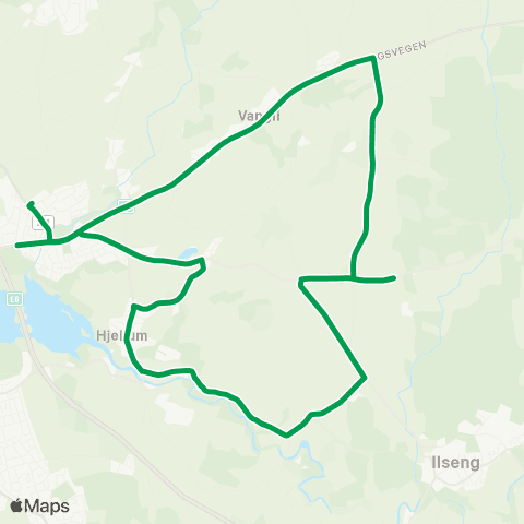 Innlandstrafikk Ilseng - Hjellum - Ener map