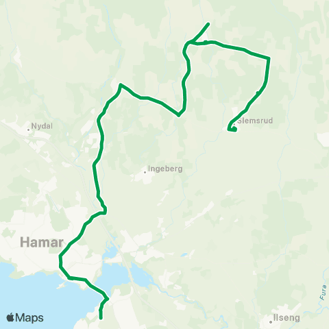 Innlandstrafikk Steinerskolen - Vangsåsen map