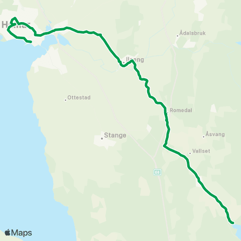 Innlandstrafikk Stange-Romedal-Ilseng-Hamar map