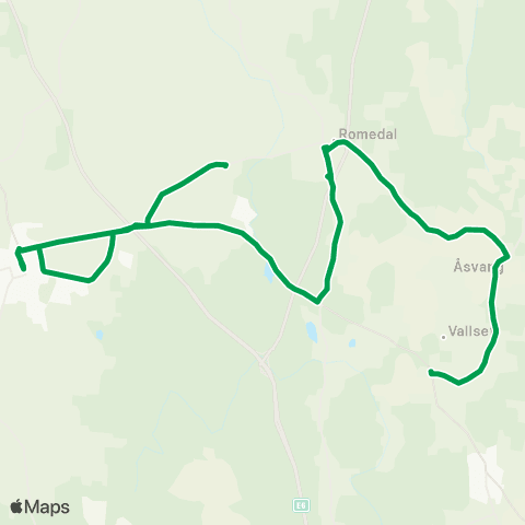 Innlandstrafikk Solvin sk.-Bryhnisvea-Romedal- map