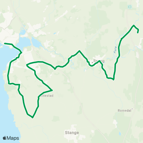 Innlandstrafikk Ottestad-Birkelymoen-Hedemarke map