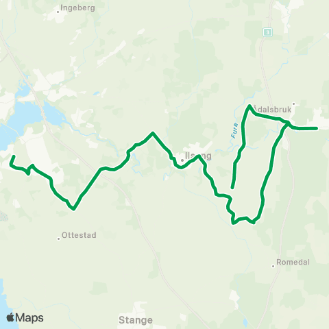 Innlandstrafikk Steinerskolen-Ilseng-Ådalsbruk map