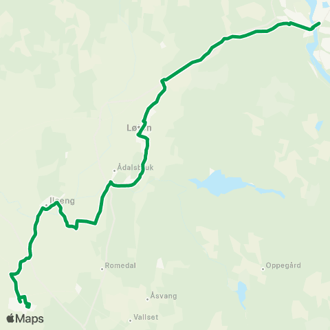 Innlandstrafikk Stange vgs. - Løten - Elverum map