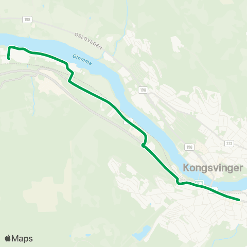 Innlandstrafikk Kongsvinger - Siva map