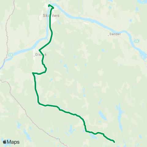 Innlandstrafikk Disenå - Åkroken - Sæterlisjøen map