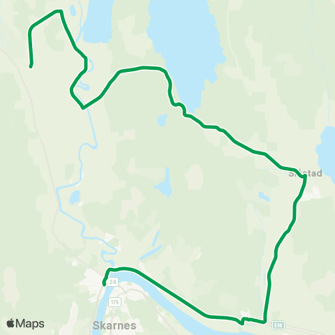 Innlandstrafikk Slåstad sentrsk. - Oppstad bru map