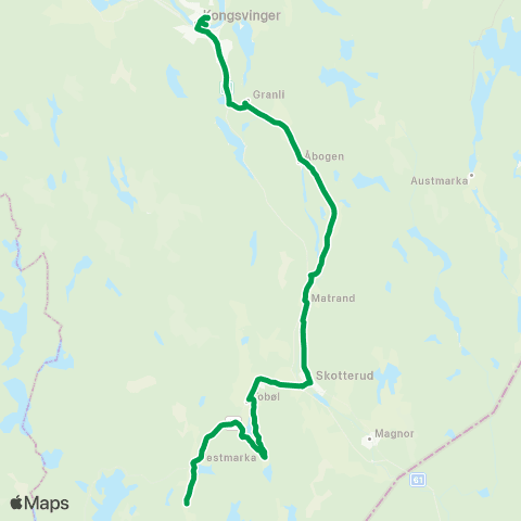 Innlandstrafikk Kongsvinger-Skotterud-Vestmara map