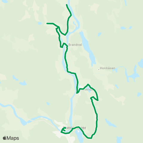 Innlandstrafikk Helgesen-Brandval-Roverud-Kong map