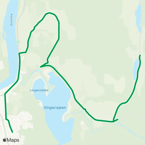Innlandstrafikk Roverud skole - Kongsvinger map