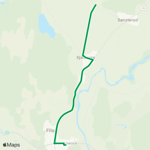 Innlandstrafikk Flisa - Kjellmra map