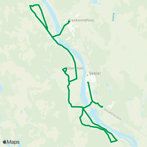 Innlandstrafikk Våler - Rud - Braskeridfoss map