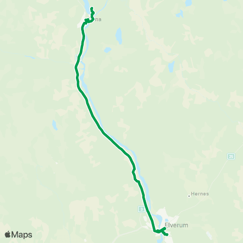 Innlandstrafikk Rena - Elverum map