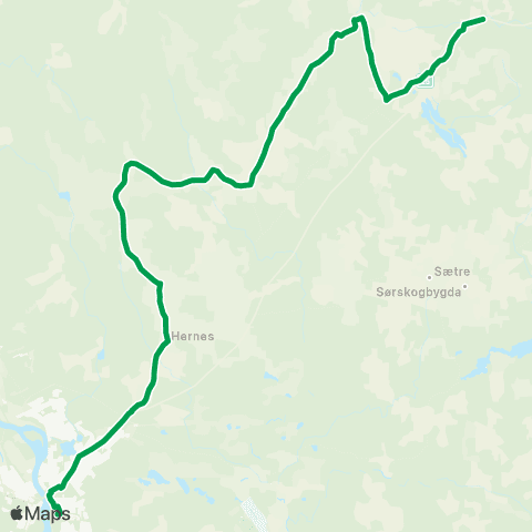 Innlandstrafikk Elverum - Hernes - Kirkeby map