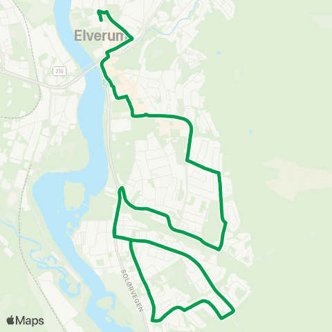 Innlandstrafikk Hanstad - Mastmoen - Elverum e map