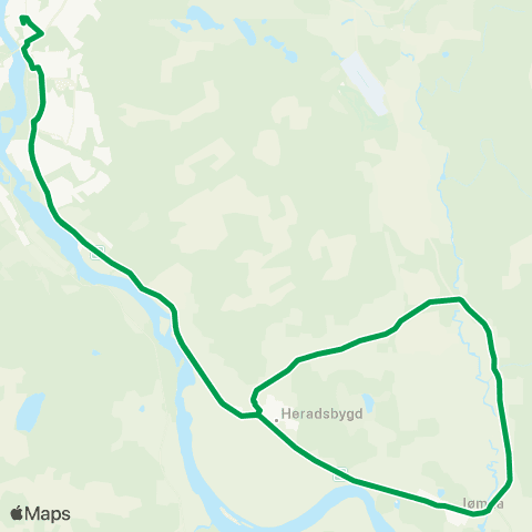 Innlandstrafikk Elverum - Jømna - Elverum map