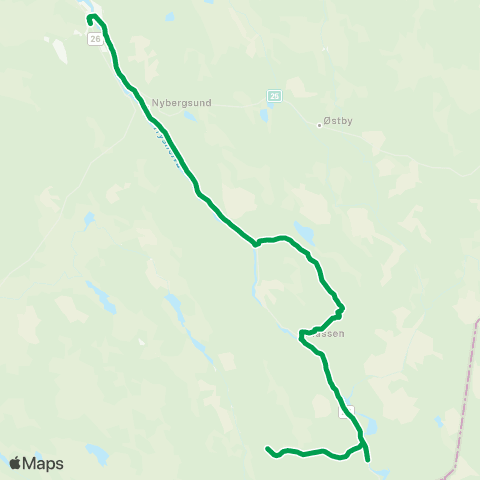 Innlandstrafikk Trysil - Plassen - Lutnes map