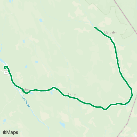 Innlandstrafikk Ljørdalen - Østby - Trysil map