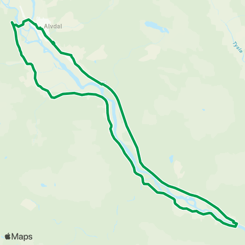 Innlandstrafikk Alvdal - Bellingmo - Alvdal map