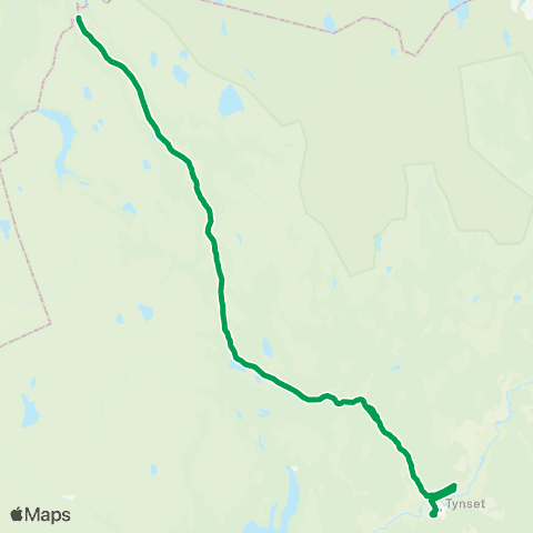 Innlandstrafikk Tynset - Kvikne map