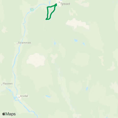 Innlandstrafikk Tylldalen - Yynset map