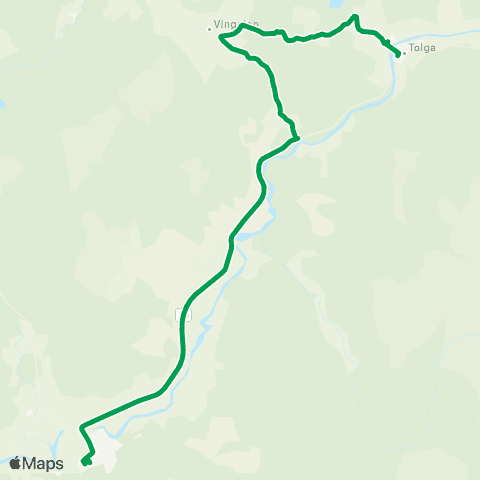 Innlandstrafikk Tynset - Tolga map
