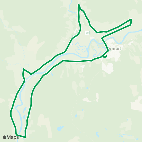 Innlandstrafikk Tynset - Fåset - Tynset map