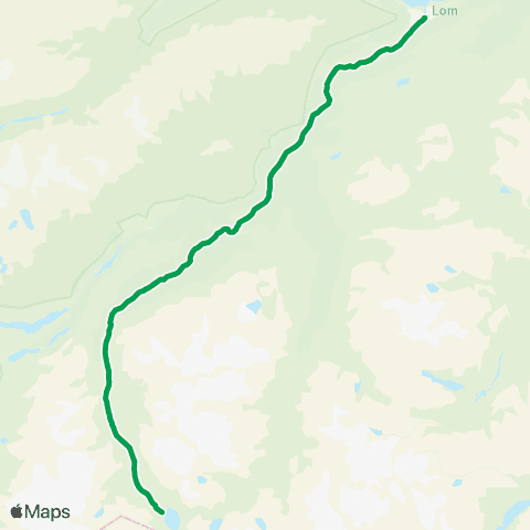 Innlandstrafikk Lom - Leirvassbu map