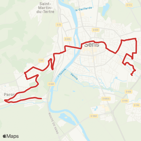 Intercom Paron Mairie - Sens Hôpital - C.C. Sud map